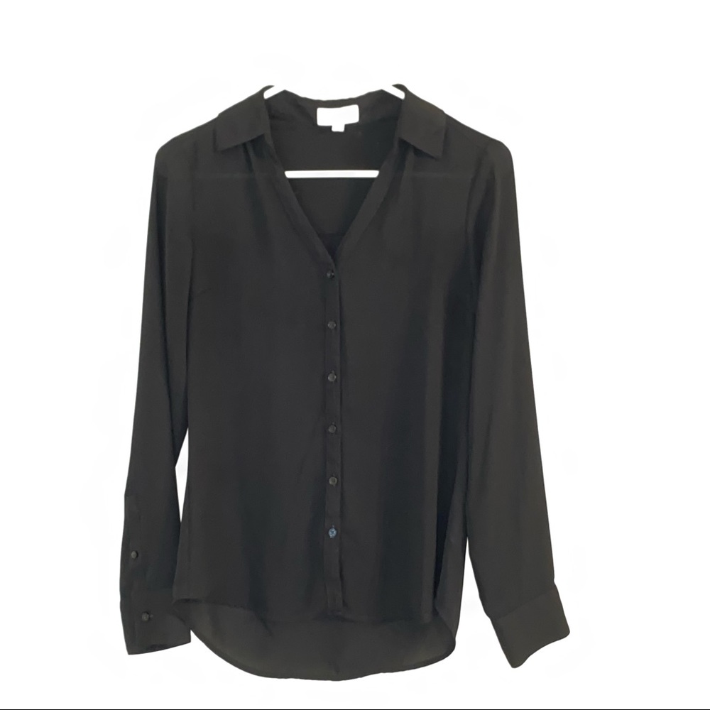 Long sleeve sheer button down